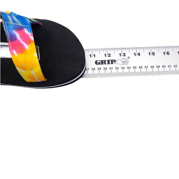 Nine West Camping Platform Sandals Rainbow Tie Dye Women's size 9 Colorful - Picture 7 of 7